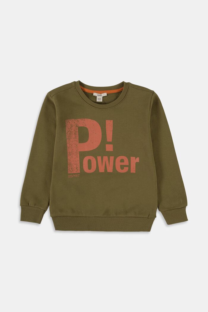 Statement sweatshirt made of 100% cotton, OLIVE, overview