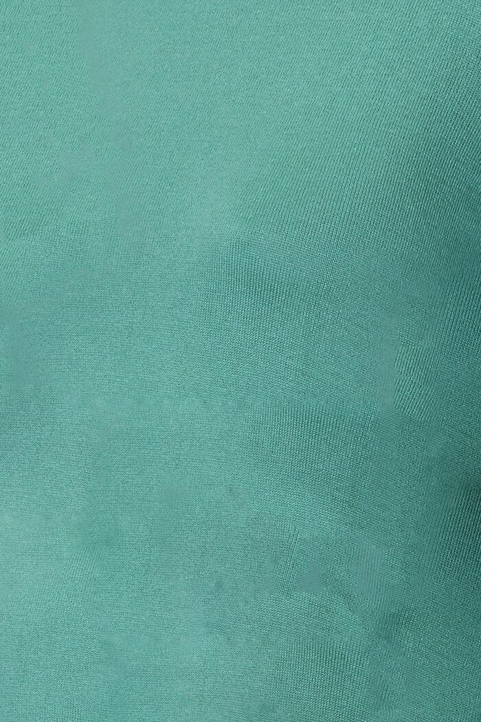 Fine knit jumper with organic cotton, TEAL GREEN, detail image number 2
