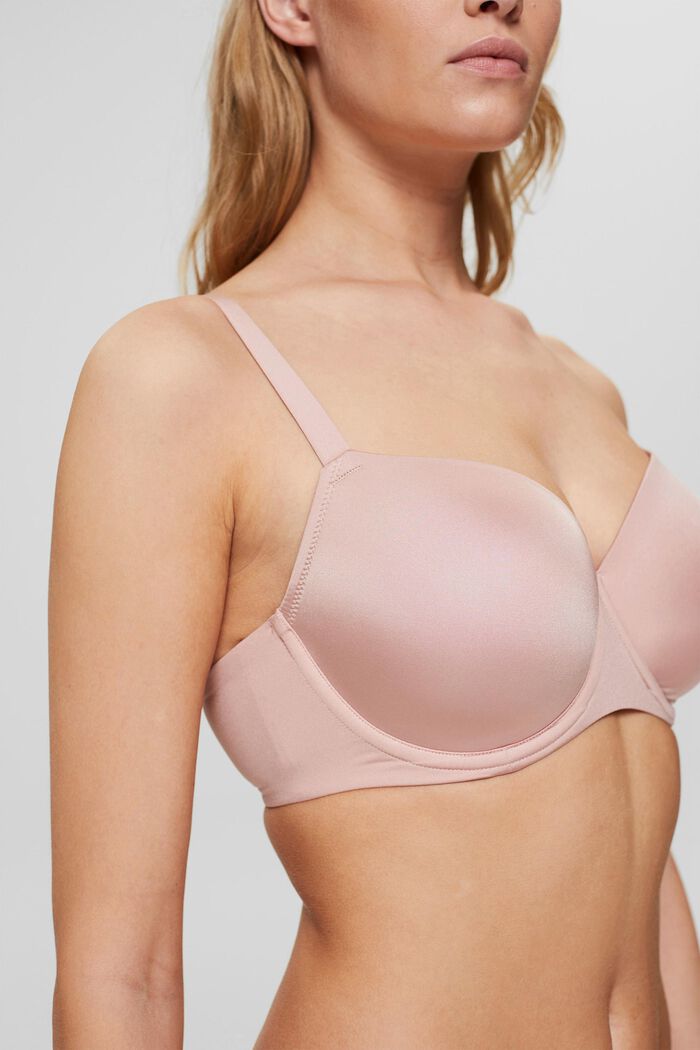 Padded underwire bra for larger cup sizes made of recycled material, OLD PINK, detail image number 2