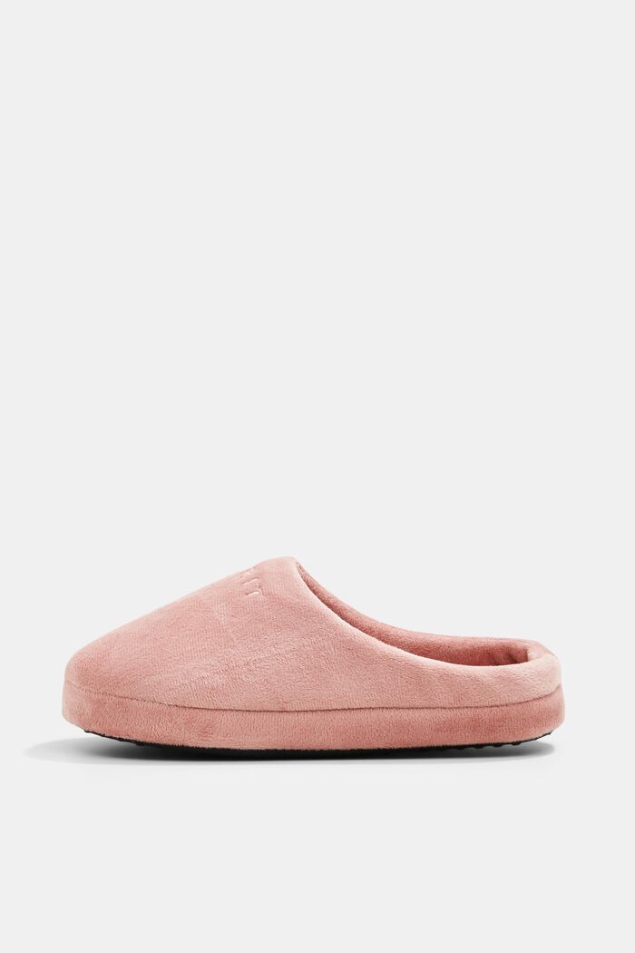 Faux-fur slip-ons, DARK OLD PINK, overview
