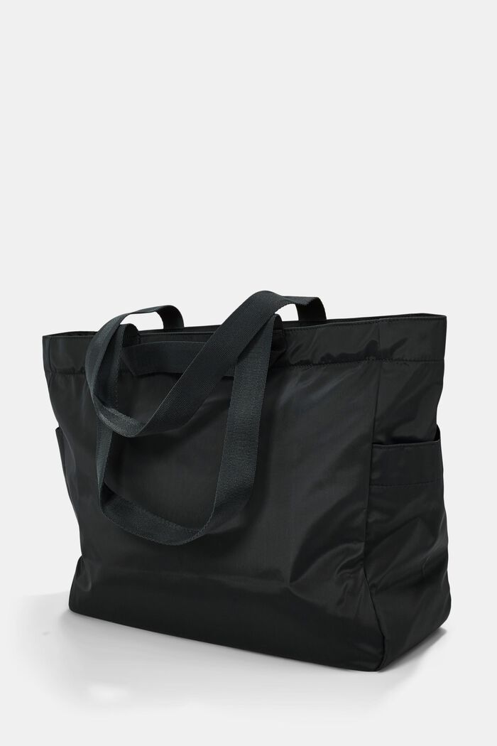 Recycled: shopping bag with logo, BLACK, detail image number 5