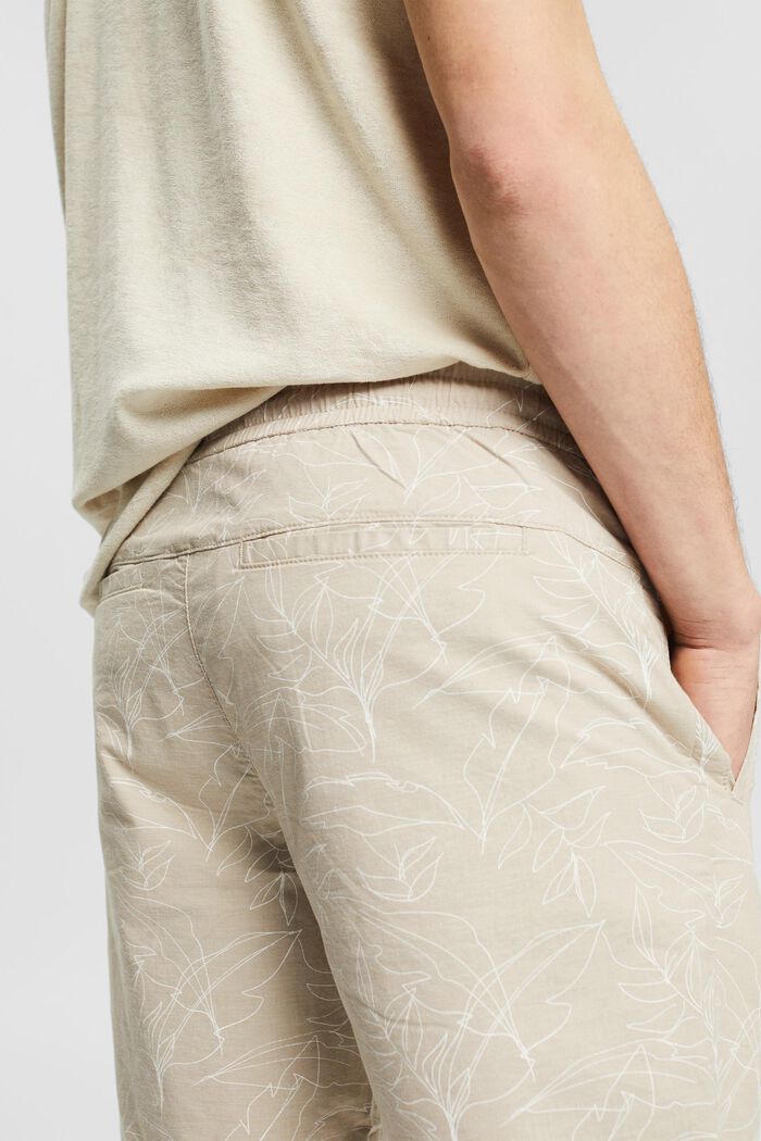 Patterned cotton shorts, BEIGE, detail image number 5