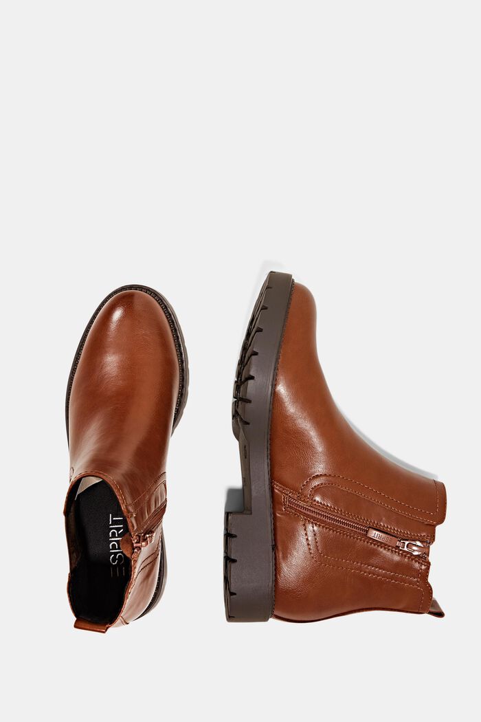 Faux leather Chelsea boots with a zip, CARAMEL, detail image number 1