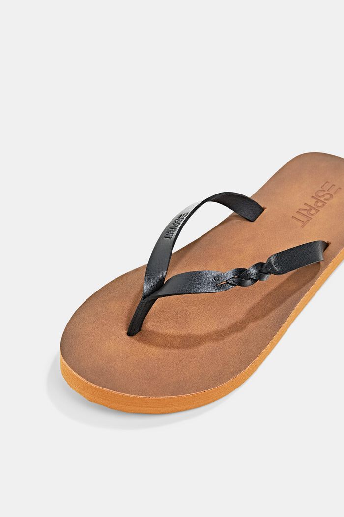 Thong sandals with braided detail, BLACK, detail image number 4
