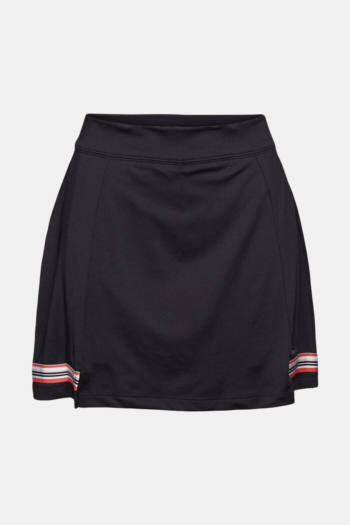 Made of recycled material: skirt with integrated shorts, E-DRY, BLACK, overview