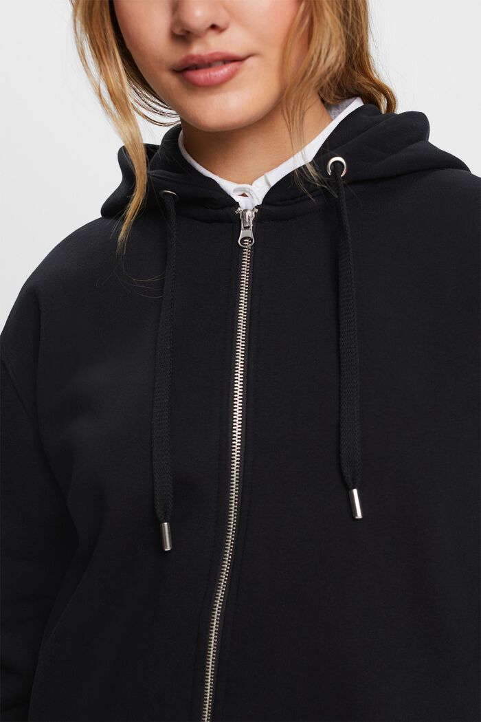 Recycled: oversized zipper hoodie, BLACK, detail image number 2