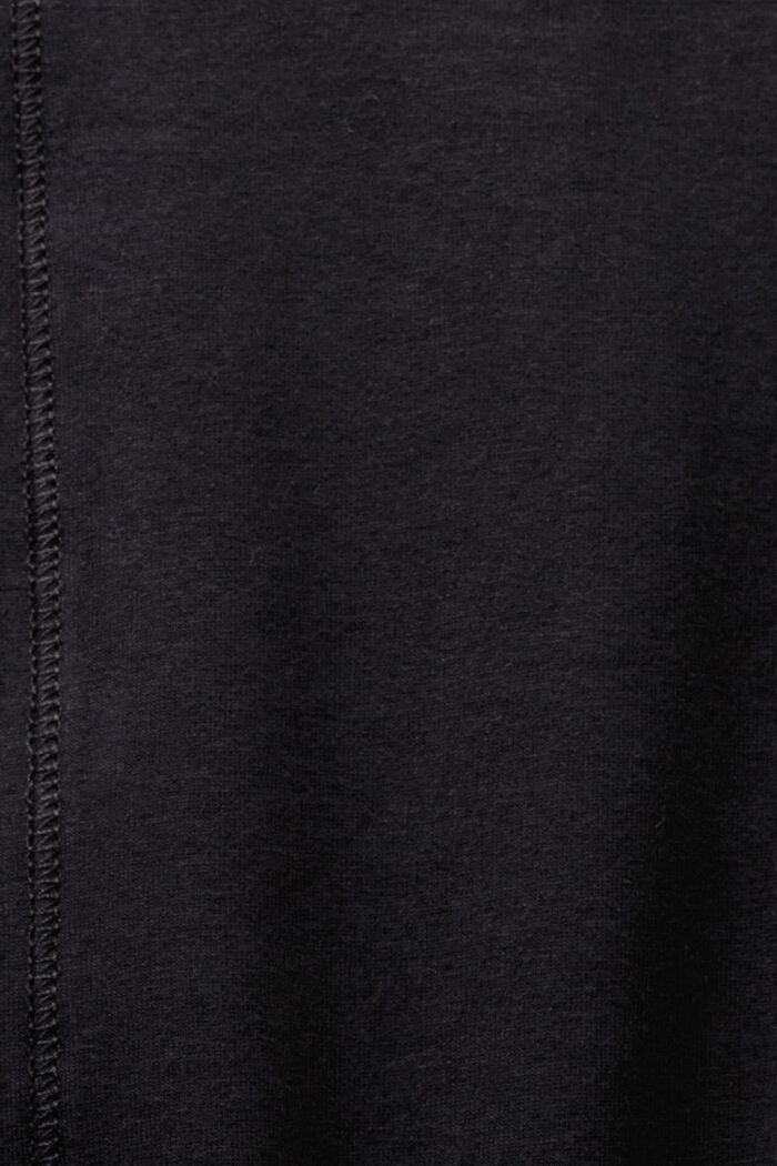 Cotton Longsleeve Top, BLACK, detail image number 4