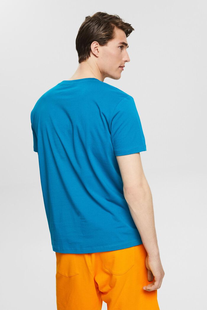Jersey T-shirt with a large front print, TEAL BLUE, detail image number 3