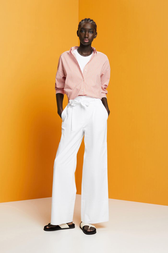 Wide leg cargo trousers, WHITE, detail image number 5