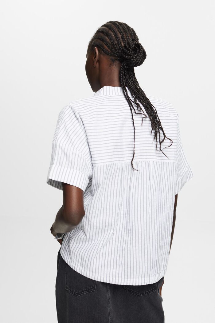 Striped oversized blouse, WHITE, detail image number 3