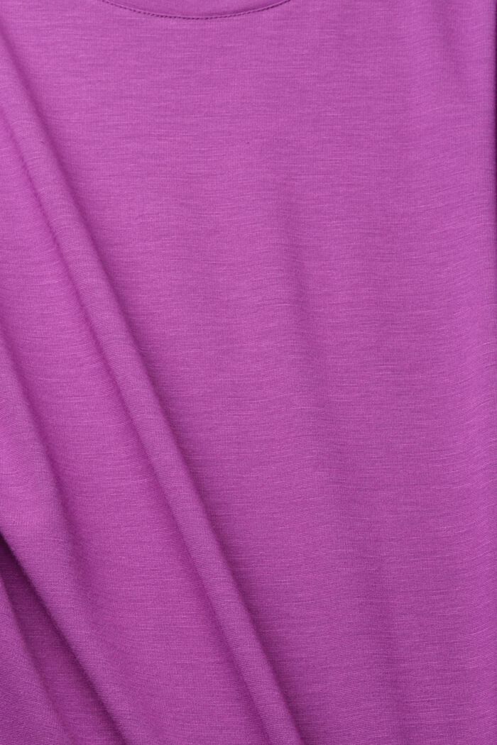 Sleeveless T-shirt with pleated shoulders, VIOLET, detail image number 4