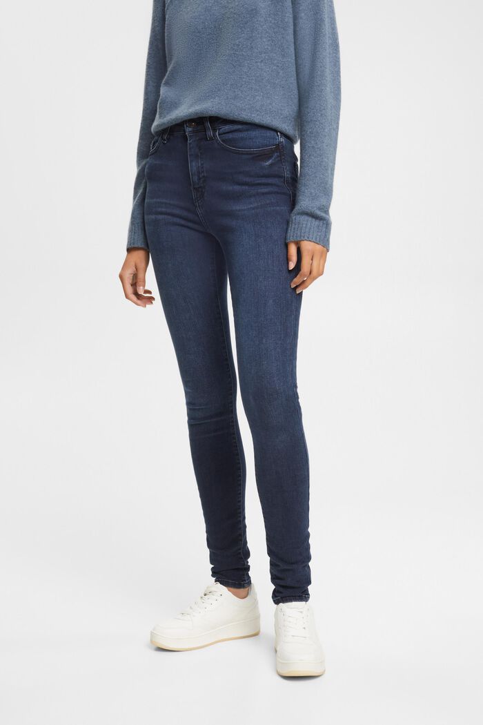 High-rise skinny stretch jeans, BLUE BLACK, detail image number 0