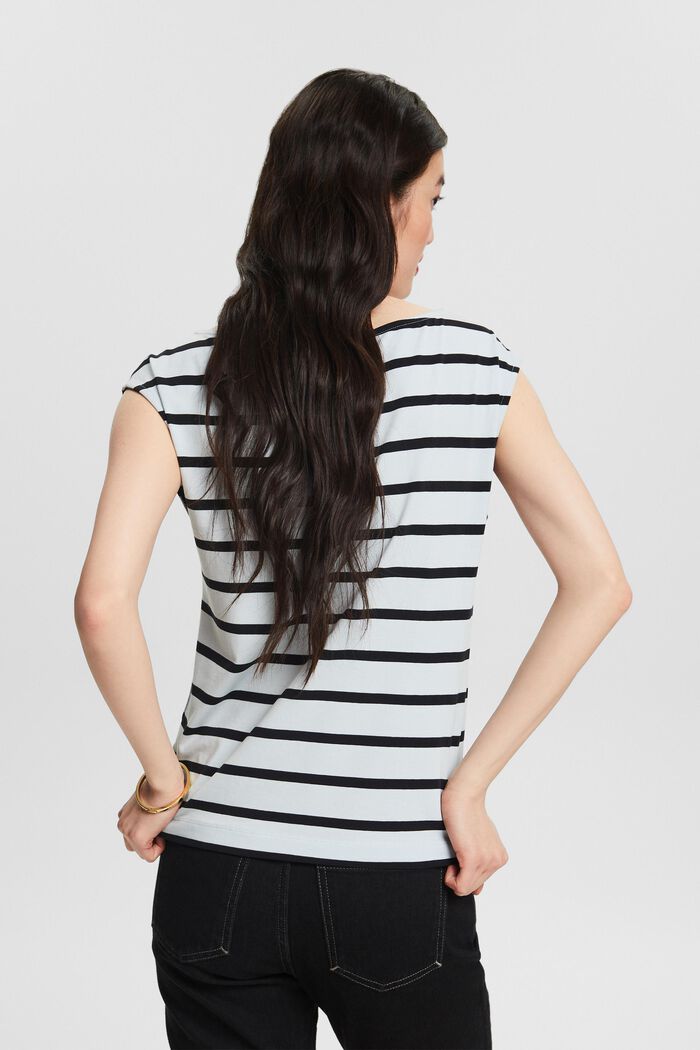 Striped Sleeveless T-Shirt, LIGHT BLUE, detail image number 2