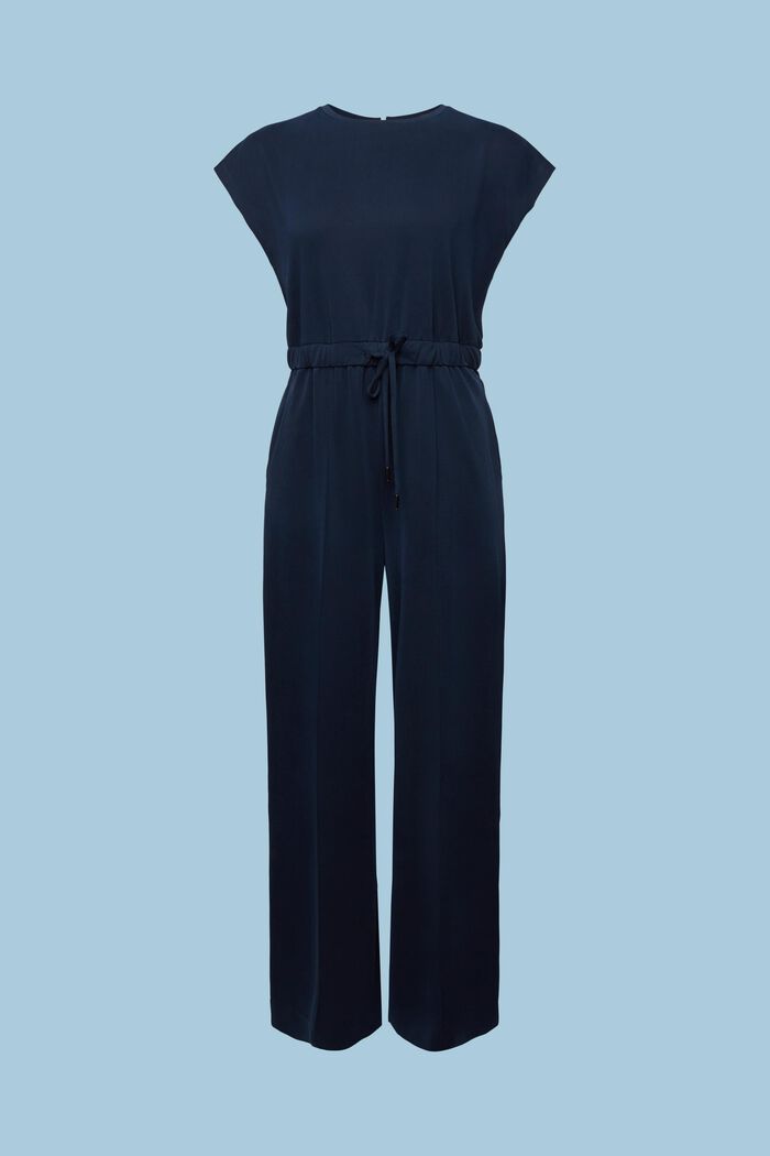 Permanent Crease Sleeveless Jumpsuit, NAVY, detail image number 6