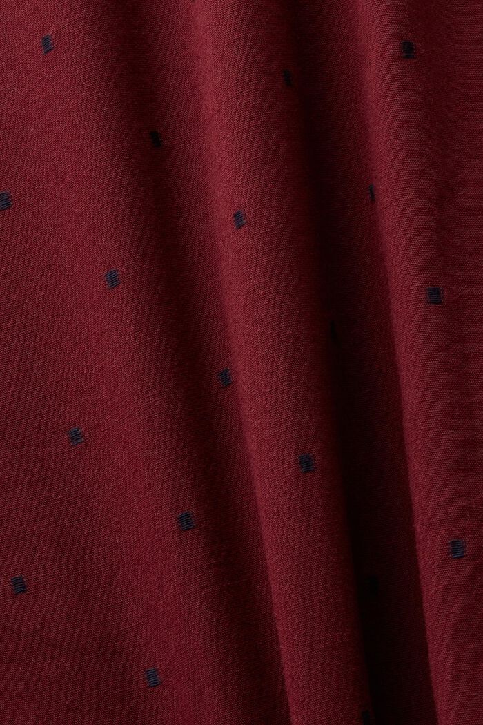 Embroidered Cotton Slim Fit Shirt, GARNET RED, detail image number 5