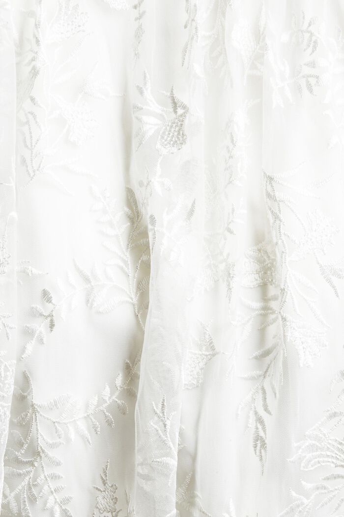 Dress with floral embroidery, OFF WHITE, detail image number 3