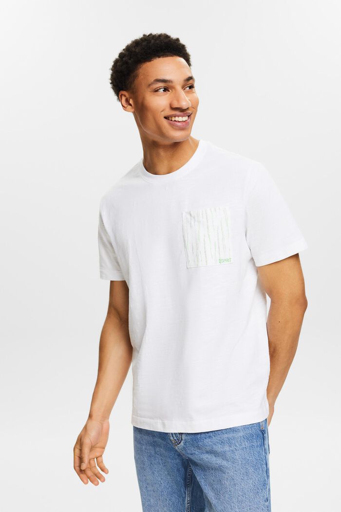 Cotton Slub Logo Pocket T-Shirt, WHITE, detail image number 0
