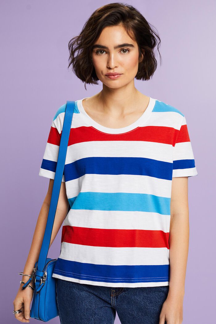 Striped Jersey T-Shirt, BRIGHT BLUE, detail image number 4