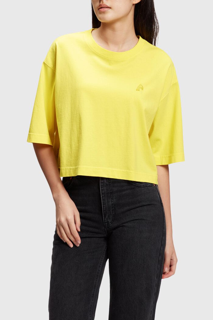 Color Dolphin Cropped T-shirt, YELLOW, overview