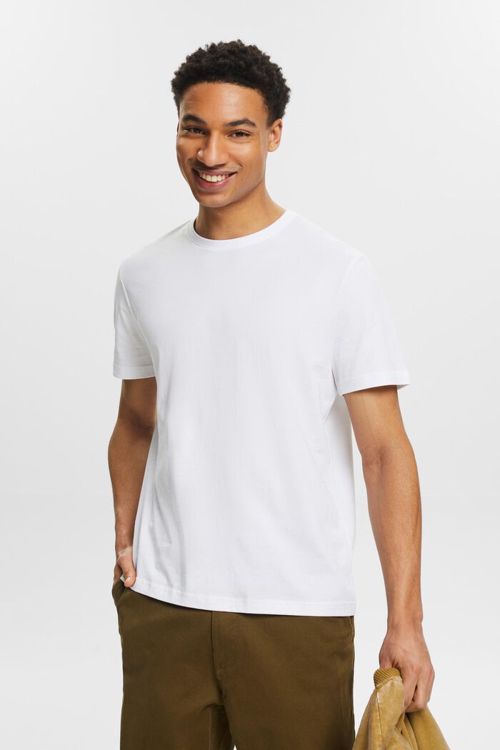 Short-Sleeve Crewneck T-Shirt, WHITE, detail image number 0