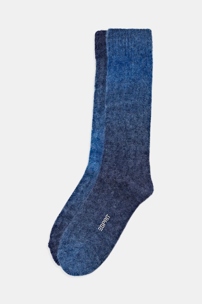 Wool Alpaca Blend Socks, BLUE, detail image number 0