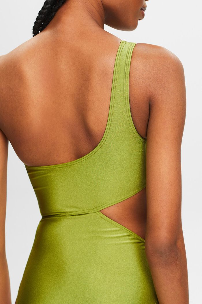Cut-Out One-Piece Swimsuit, LEAF GREEN, detail image number 1