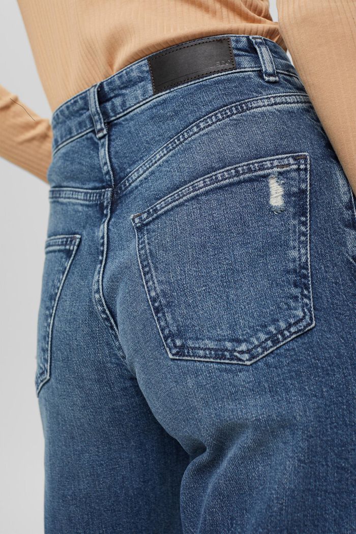 Vintage look jeans, organic cotton, BLUE DARK WASHED, detail image number 5