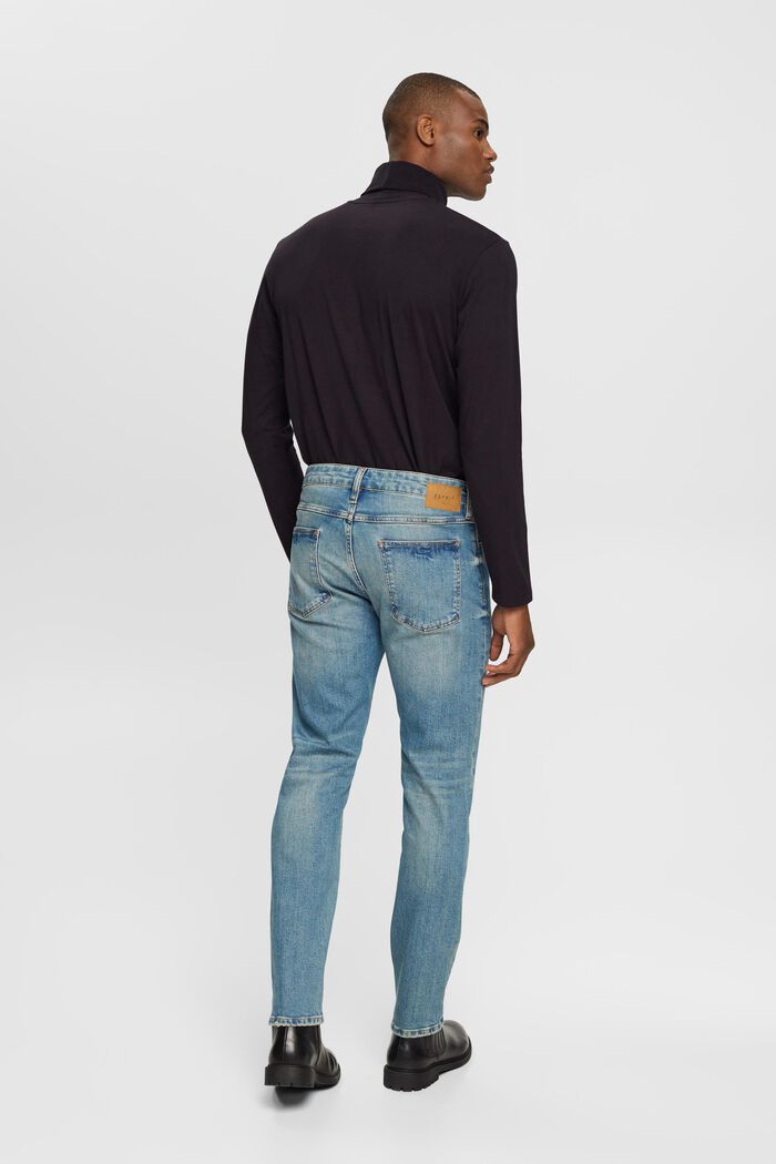 Stonewashed slim fit jeans, organic cotton, BLUE MEDIUM WASHED, detail image number 5