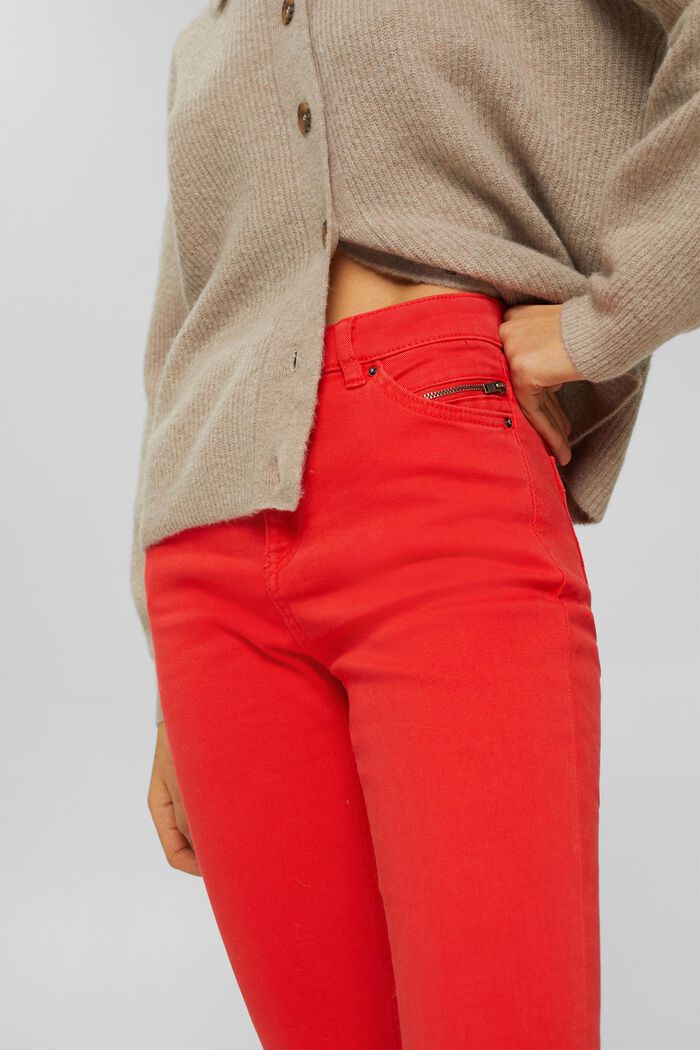Stretch trousers with zip detail, ORANGE RED, detail image number 0
