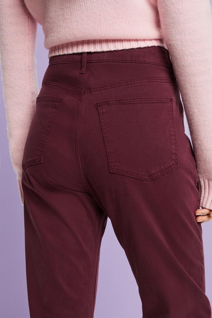 Slim Fit Twill Pants, BORDEAUX RED, detail image number 4