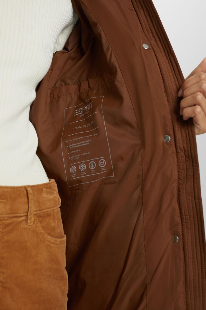 Hooded Puffer Coat, TOFFEE, detail image number 4