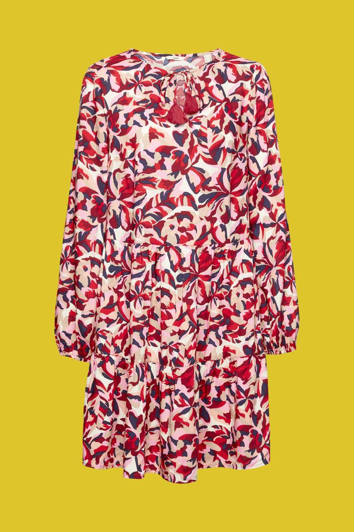 Patterned beach dress, DARK RED, detail image number 4