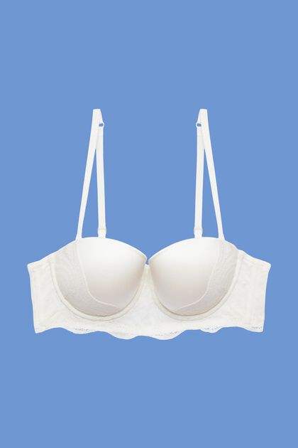 Padded underwire bra with detachable straps