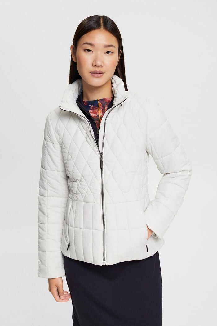 Quilted jacket with concealed hood, PASTEL GREY, detail image number 0