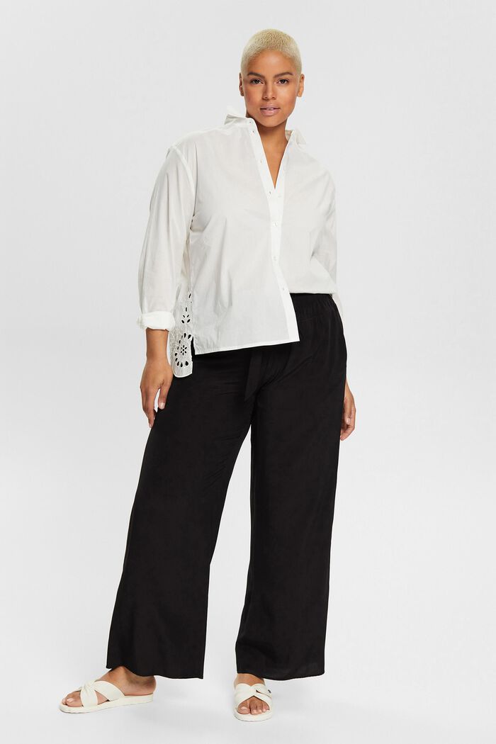CURVY trousers with a wide leg, LENZING™ ECOVERO™, BLACK, detail image number 1