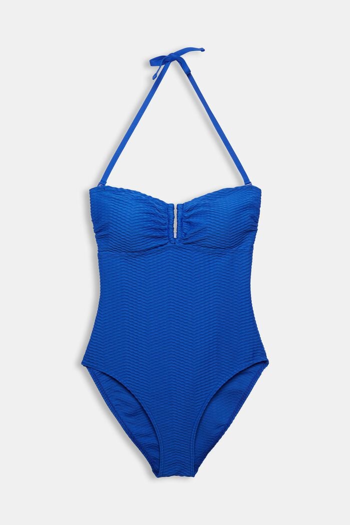 Swimsuit with flexible straps, BRIGHT BLUE, overview