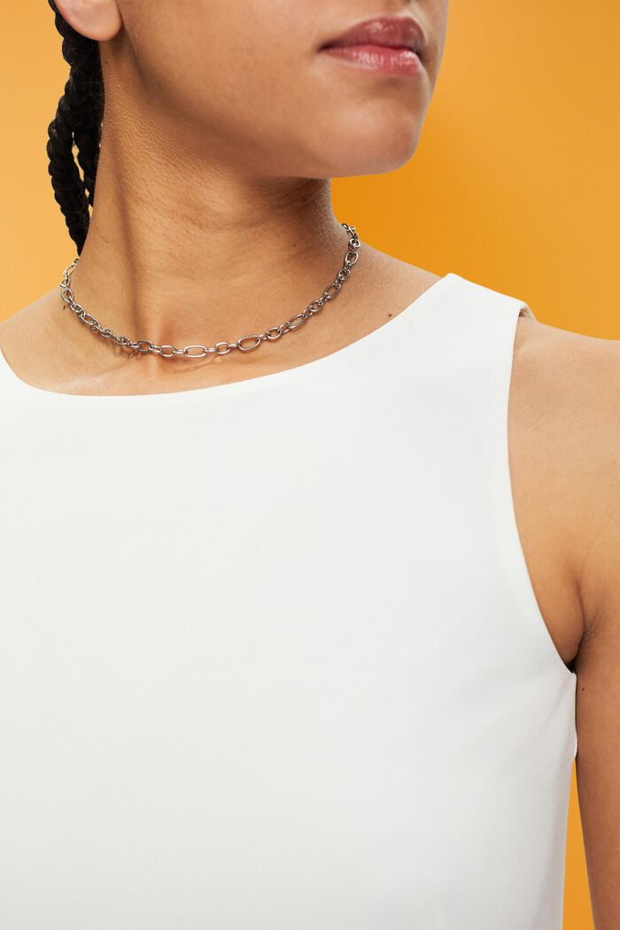 Cropped Crepe Top, OFF WHITE, detail image number 2