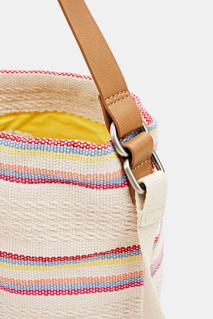 Vegan: Bucket bag with colourful stripes, PINK, detail image number 3
