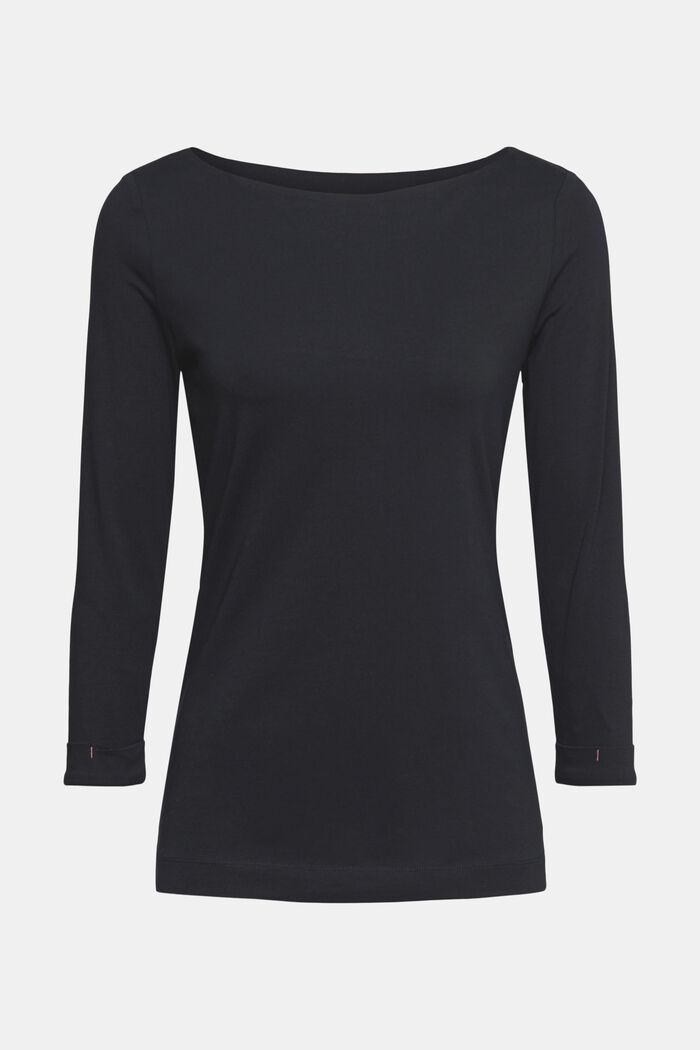 Top with 3/4-length sleeves, BLACK, detail image number 2