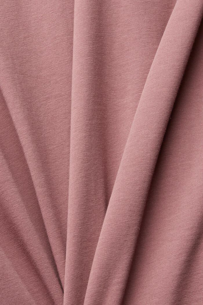Jersey T-shirt with striped borders, DARK OLD PINK, detail image number 4