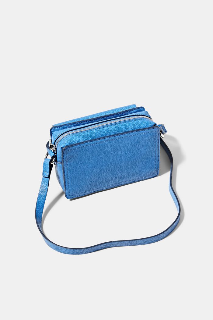 Small faux leather shoulder bag, BLUE, detail image number 2