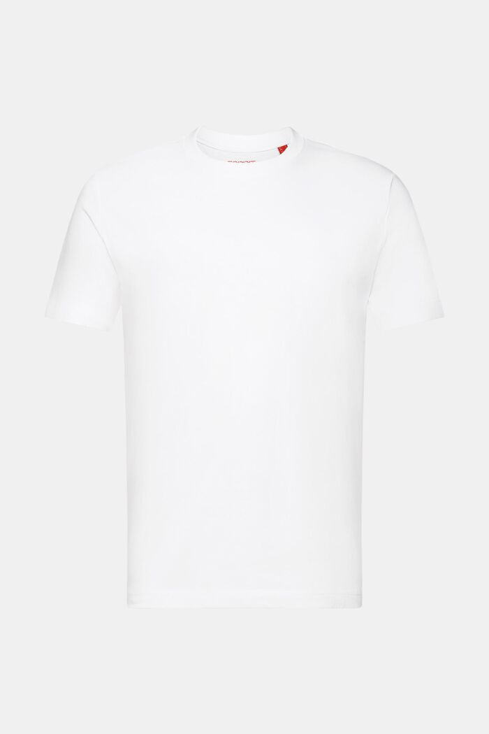 Pima Cotton-Jersey Crewneck T-Shirt, WHITE, detail image number 7