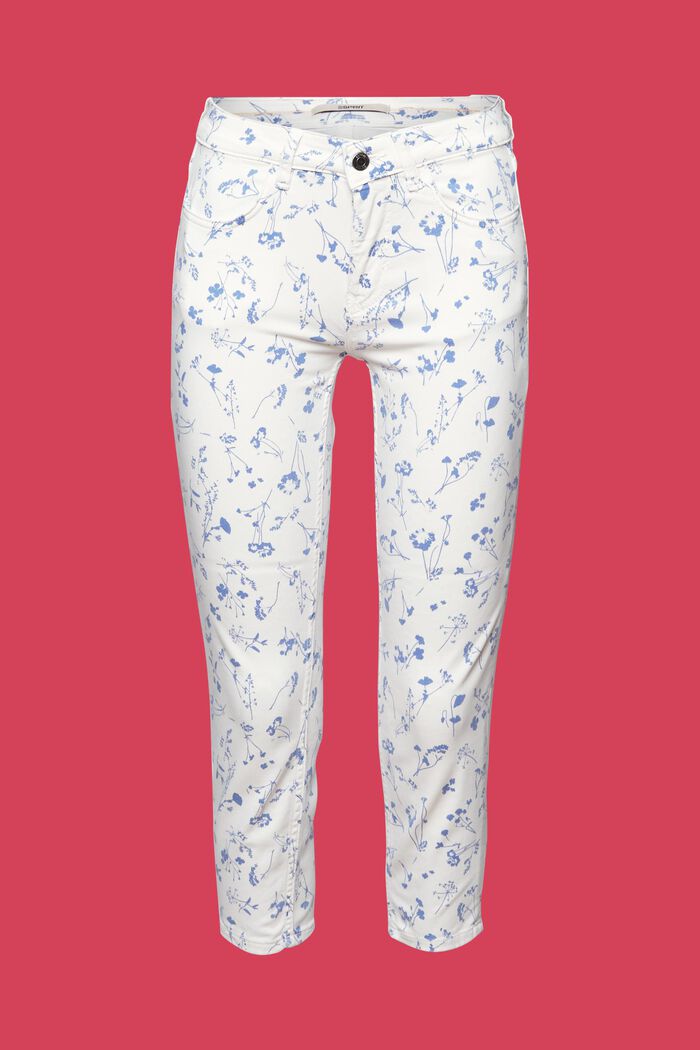 Printed Cropped Slim Pants, NAVY, detail image number 7