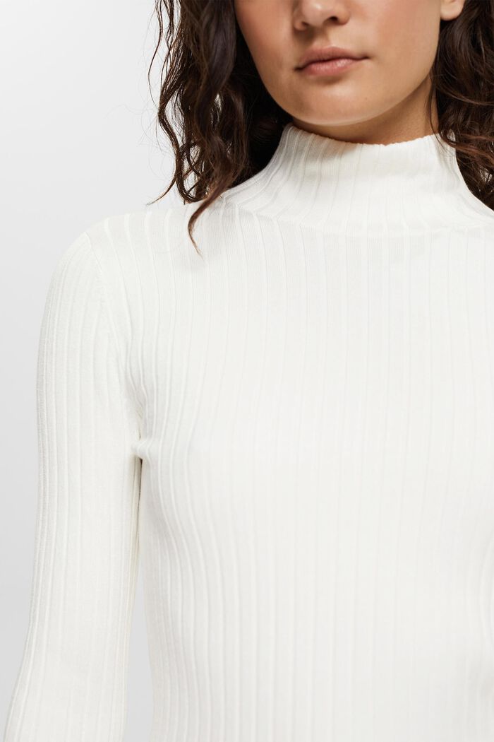 Stand-up collar jumper, OFF WHITE, detail image number 0