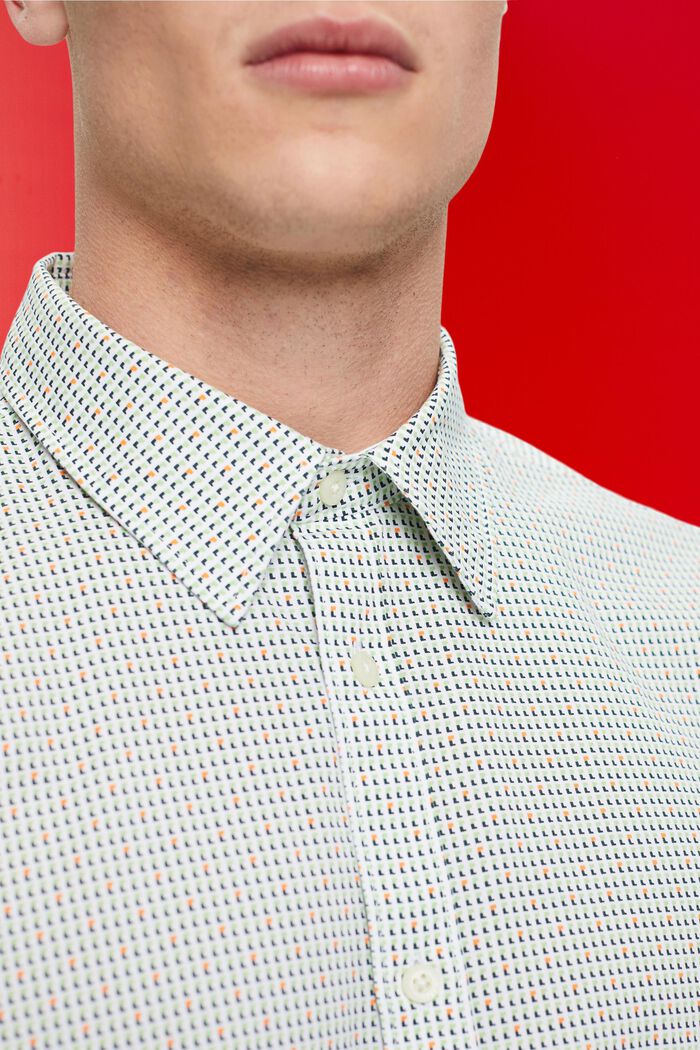 Slim fit shirt with all-over pattern, WHITE, detail image number 2
