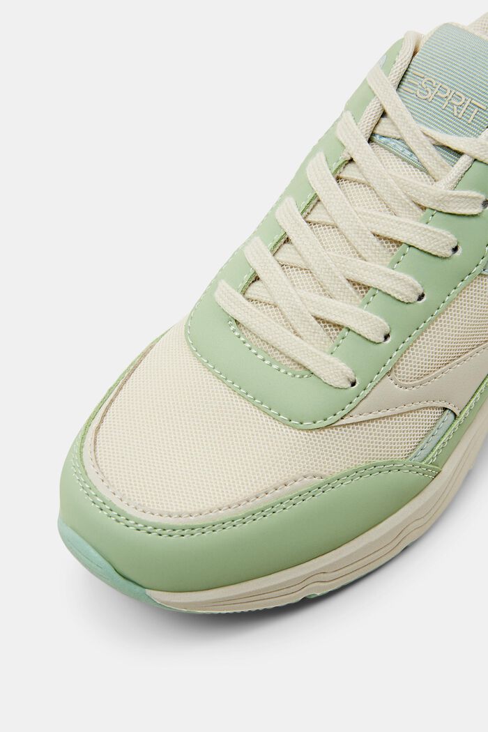 Faux Leather Sneakers, LIGHT GREEN, detail image number 3