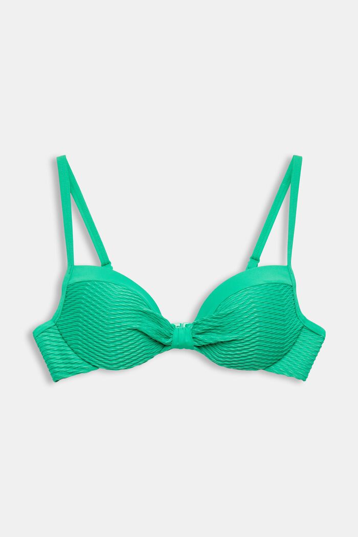 Recycled: padded bikini top with a texture, GREEN, detail image number 4