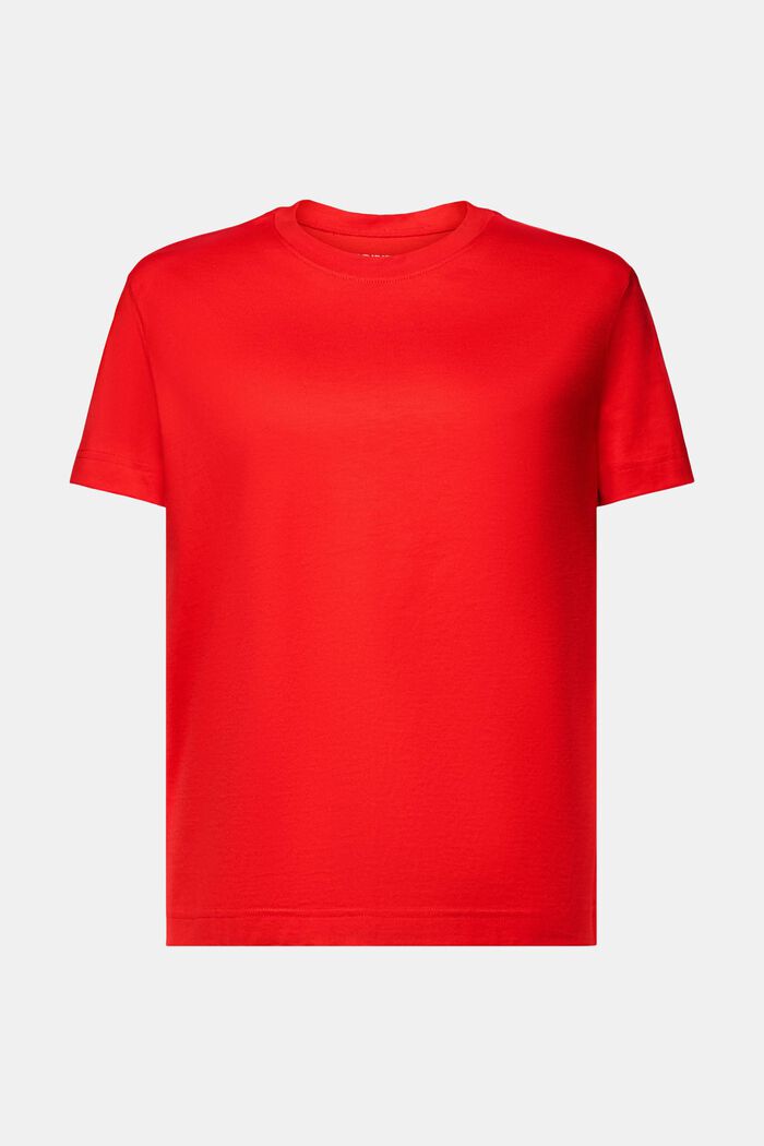 Pima Cotton Crewneck T-Shirt, RED, detail image number 5