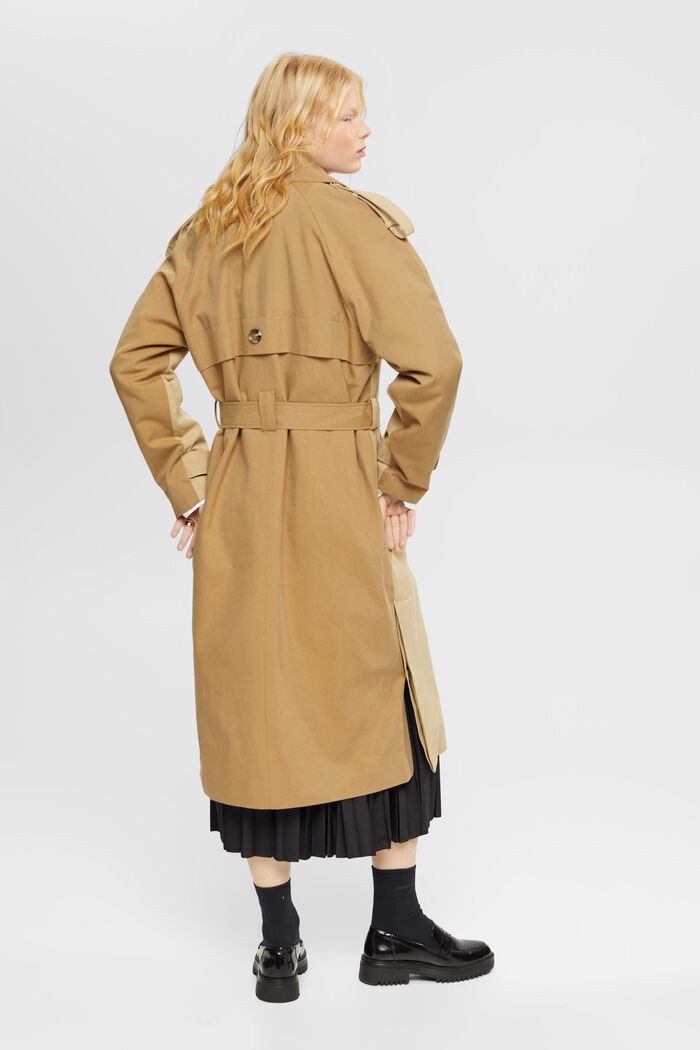 Panelled trench coat, SAND, detail image number 3