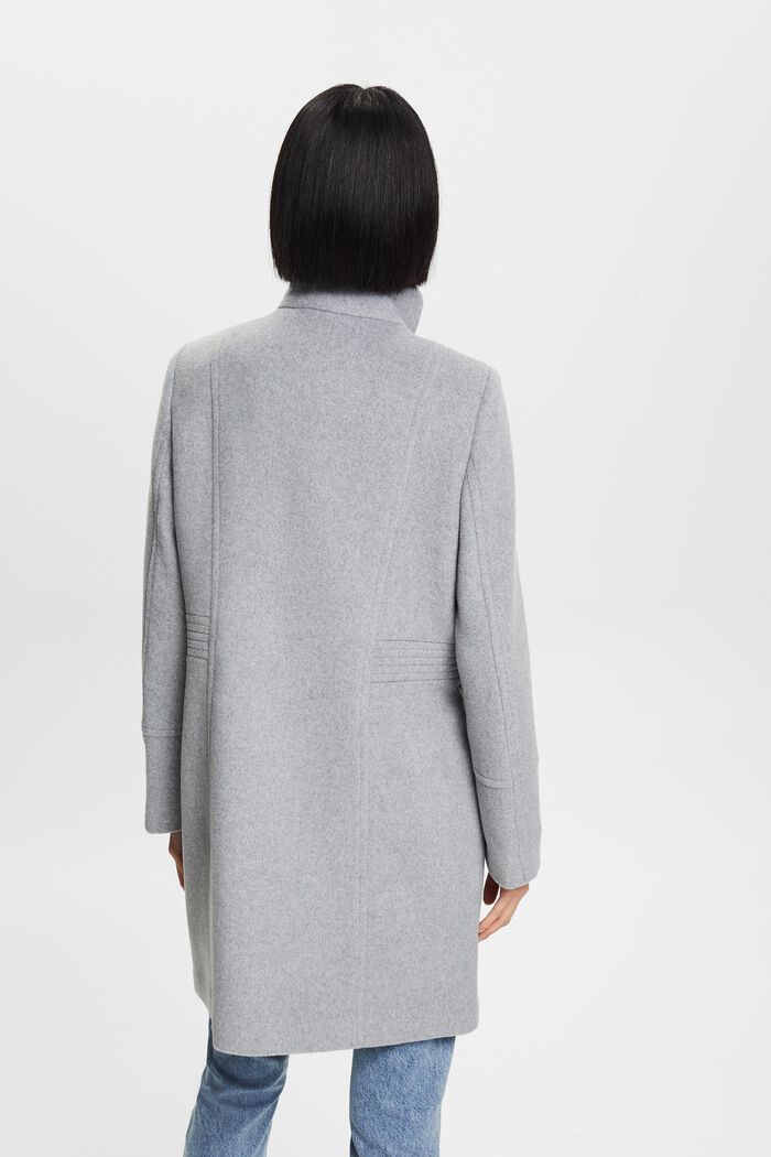 Recycled: wool blend coat, LIGHT GREY, detail image number 4